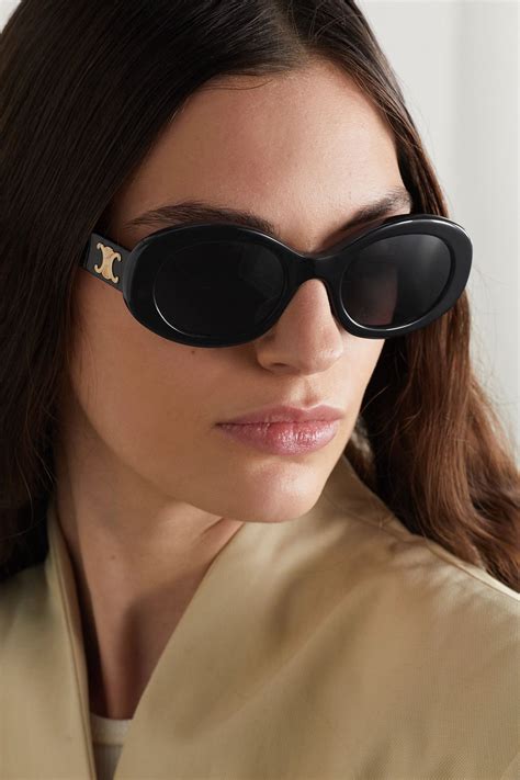 celine sunglasses triomphe 06|CELINE EYEWEAR Triomphe oval.